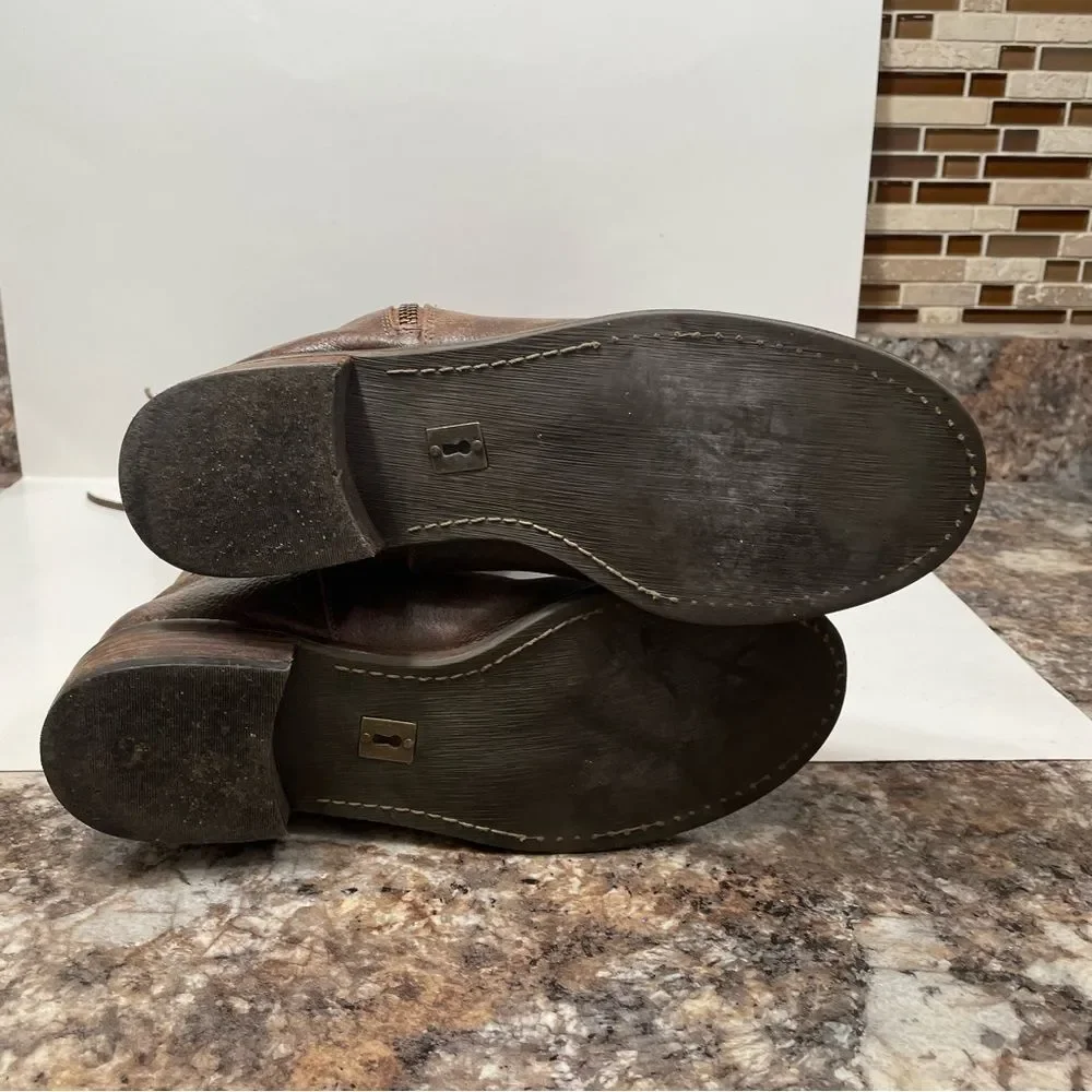 Anthropologie Schuler & Sons Brass Tracks Leather Boots